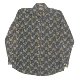 NATURAL ISSUE Mens Shirt Black Crazy Pattern Long Sleeve M