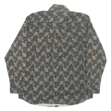 NATURAL ISSUE Mens Shirt Black Crazy Pattern Long Sleeve M