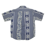 TOMMY HILFIGER Mens Shirt Blue Crazy Pattern L