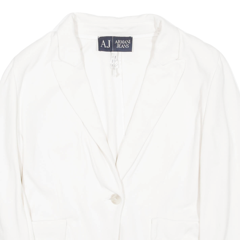 ARMANI JEANS Cropped Womens Blazer Coat White Viscose L