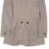 MAX DINE Womens Blazer Coat Brown Wool Herringbone M