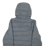 DLX Womens Puffer Jacket Grey Hooded UK 10