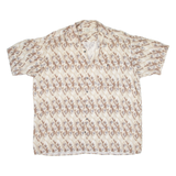 NATURAL ISSUE Mens Hawaiian Shirt Brown Crazy Pattern XL