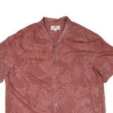 ISLAND SHORES Mens Hawaiian Shirt Maroon Floral 2XL