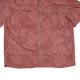 ISLAND SHORES Mens Hawaiian Shirt Maroon Floral 2XL