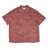 ISLAND SHORES Mens Hawaiian Shirt Maroon Floral 2XL