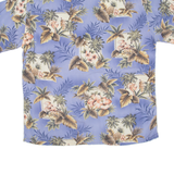 MODA CAMPIA MODA Mens Hawaiian Shirt Blue Floral L