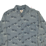 WOOLRICH Boats Mens Shirt Blue Long Sleeve L