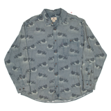 WOOLRICH Boats Mens Shirt Blue Long Sleeve L