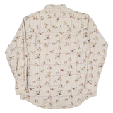 ROUNDTREE & YORKE Birds Mens Shirt Beige Long Sleeve L