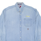 TOMMY HILFIGER Mens Plain Shirt Blue Long Sleeve L