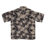 BOBBY CHAN Mens Shirt Black Crazy Pattern L