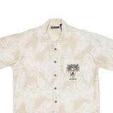 NO BOUNDARIES Mens Hawaiian Shirt Beige Floral L