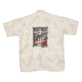 NO BOUNDARIES Mens Hawaiian Shirt Beige Floral L