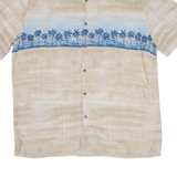 ISLAND SHORES Mens Hawaiian Shirt Beige Floral XL