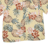 ISLAND SHORES Mens Hawaiian Shirt Yellow Floral L