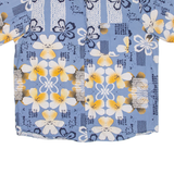 PINEAPPLE CONNECTION Mens Hawaiian Shirt Blue Floral XL
