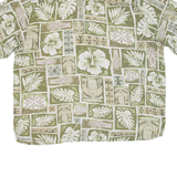 PURITAN Mens Hawaiian Shirt Green Floral XL