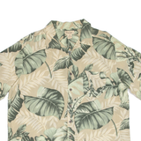Mens Hawaiian Shirt Green Floral XL
