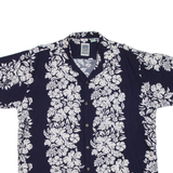 OCEAN TOWER Mens Hawaiian Shirt Blue Floral L