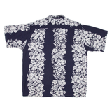 OCEAN TOWER Mens Hawaiian Shirt Blue Floral L