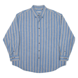 ST JOHN'S BAY Mens Denim Shirt Blue Striped Long Sleeve XL
