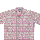 THE ONE SHIRT Mens Hawaiian Shirt Pink Crazy Pattern M
