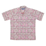 THE ONE SHIRT Mens Hawaiian Shirt Pink Crazy Pattern M