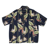 PURITAN Mens Hawaiian Shirt Blue Floral L