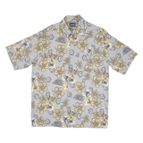 PURITAN Mens Hawaiian Shirt Grey Floral M