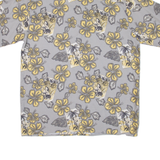 PURITAN Mens Hawaiian Shirt Grey Floral M