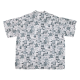 GO BAREFOOT Mens Shirt Grey Crazy Pattern XL