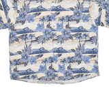 Mens Hawaiian Shirt Blue Floral 2XL