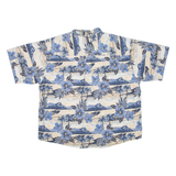 Mens Hawaiian Shirt Blue Floral 2XL
