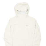 JACK WOLFSKIN Womens Rain Coat Cream Hooded UK 8