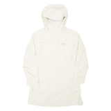 JACK WOLFSKIN Womens Rain Coat Cream Hooded UK 8