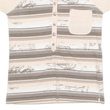 KICKERS Womens Polo Shirt Pink Striped UK 8