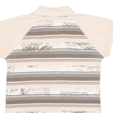 KICKERS Womens Polo Shirt Pink Striped UK 8