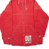 OUTERWEAR Mens Jacket Red Hooded L