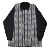 GARRY Mens Jacket Black Striped L