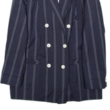 Womens Blazer Coat Blue Striped L