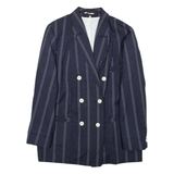 Womens Blazer Coat Blue Striped L
