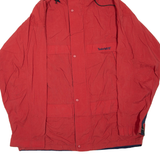 TIMBERLAND Mens Rain Jacket Red Nylon Hooded L