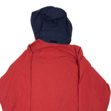 TIMBERLAND Mens Rain Jacket Red Nylon Hooded L