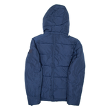 WRANGLER Mens Puffer Jacket Blue Hooded M