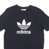ADIDAS ORIGINALS Mens T-Shirt Black Crew Neck M