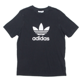 ADIDAS ORIGINALS Mens T-Shirt Black Crew Neck M