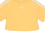 ADIDAS ORIGINALS Cropped Womens T-Shirt Orange Crew Neck UK 6