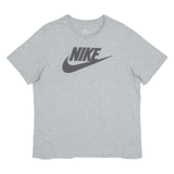 NIKE Mens T-Shirt Grey Crew Neck L