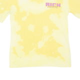 PULL AND BEAR RICK AND MORTY Mens Tie Dye T-Shirt Yellow M